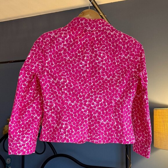NWOT Gap Pink Polka Dot Buttoned Cotton Blazer - Picture 5 of 10